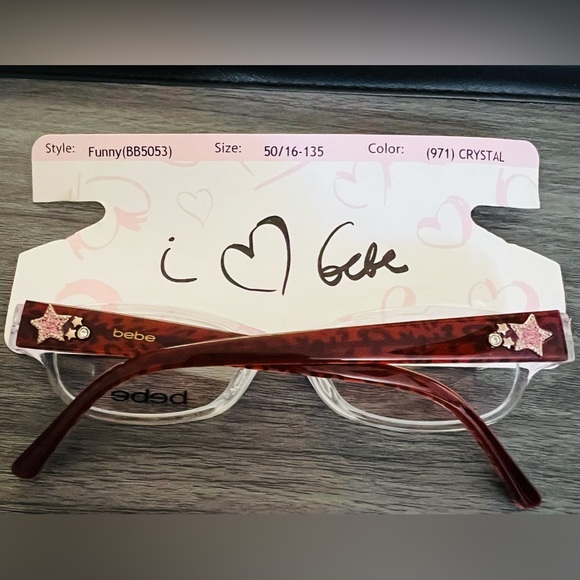 BeBe New Womans Petite Eyeglass Frame Model Funny Crystal 50/16 Petite - Picture 2 of 5